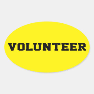 Sticker Ovale Insigne noir et jaune volontaire d'événement