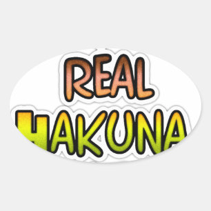 Sticker Ovale Inspiration Art "Keep It Real Hakuna Matata"