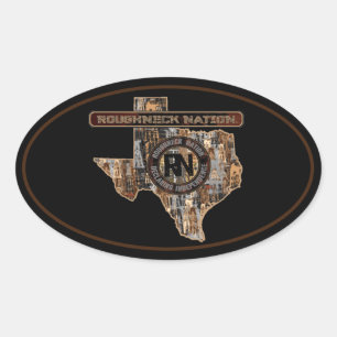 Sticker Ovale INSTALLATION VERS LE HAUT de gisement de pétrole