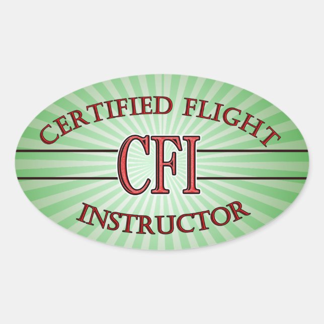 STICKER OVALE INSTRUCTEUR DE VOL CERTIFIÉ LOGO RED CSF (Devant)