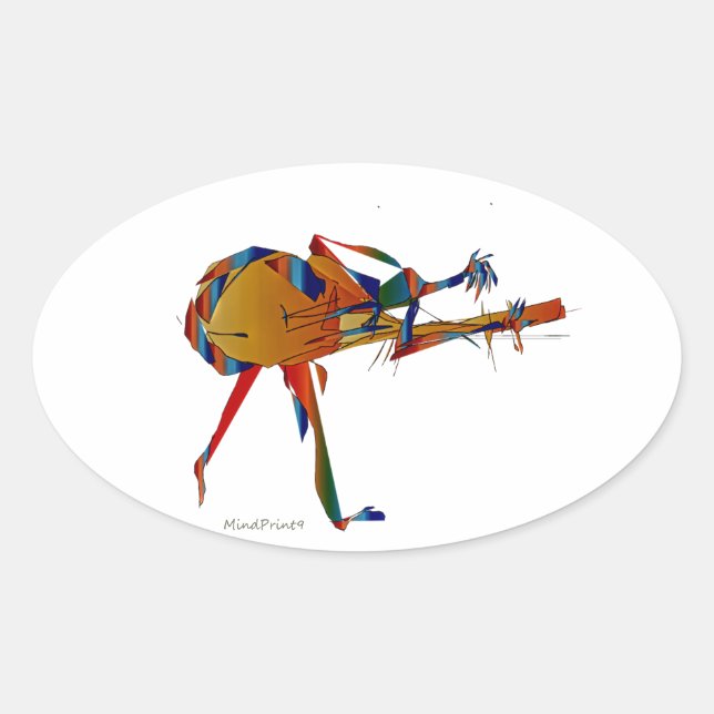 Sticker Ovale Instrumentaliste (Devant)