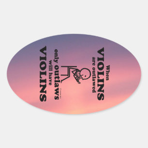 Sticker ovale interdit aux violons