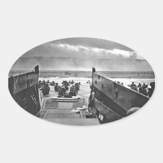 Sticker Ovale Invasion de Normandie au Jour J - 1944