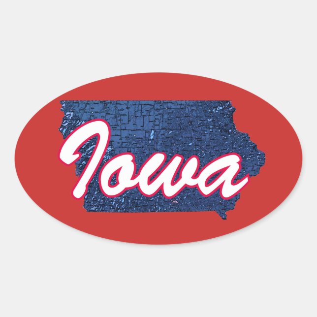Sticker Ovale Iowa (Devant)