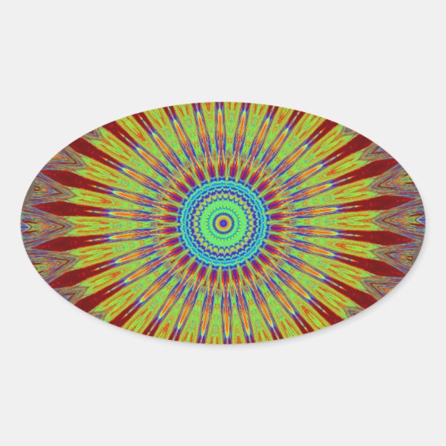 Sticker Ovale Iran tapis Africain ethnie tribale motif.jpg (Devant)