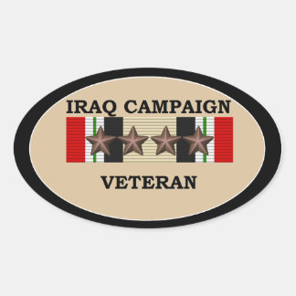Sticker Ovale Iraq Veteran 4 ICS
