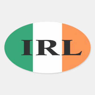 Sticker Ovale IRL stkcn du drapeau irlandais