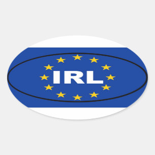 Sticker Ovale Irlande IRL Europe