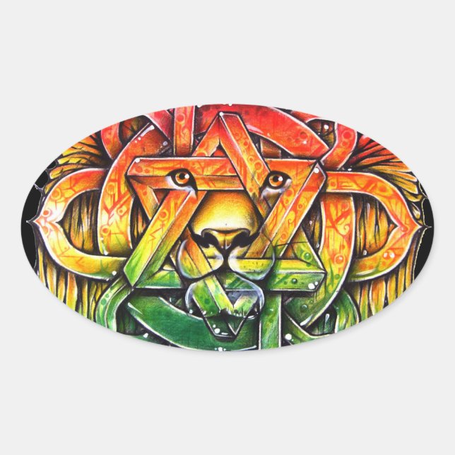 Sticker Ovale Iron Lion Zion - M1 (Devant)
