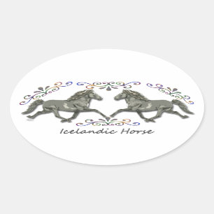 Sticker Ovale islandais vintage