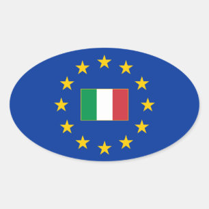Sticker ovale Italie de l'Union européenne