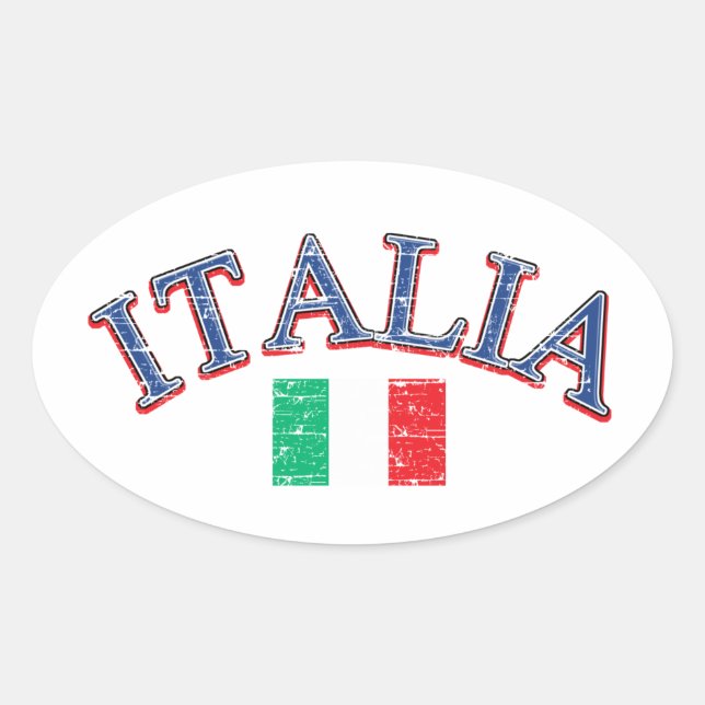 Sticker Ovale Italie football design (Devant)