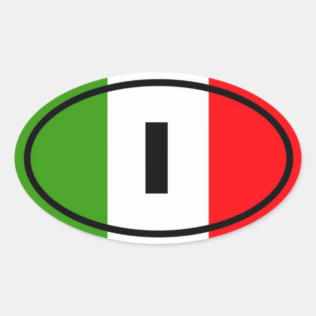 Sticker Ovale Italie - I - Europe (Devant)