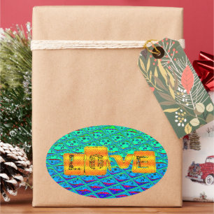 Sticker Ovale Italien bleu sirène Motif Art Imprimer