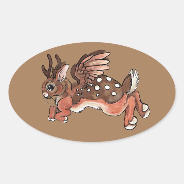 Sticker Ovale Jackalope/Worpletinger (Devant)