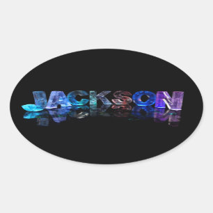 Sticker Ovale Jackson nommé dans 3D s'allume (la photographie)