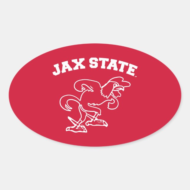 Sticker Ovale Jacksonville State University JAX State Gamecocks (Devant)