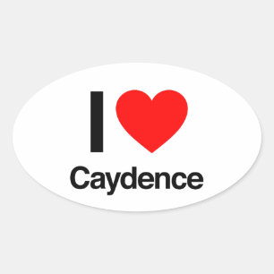 Sticker Ovale j'adore la caydence