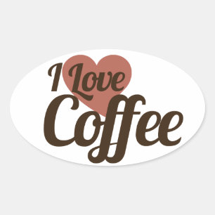 Sticker Ovale J'adore le café