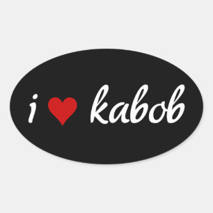 Sticker Ovale J'adore les kabob j'aime les kabob