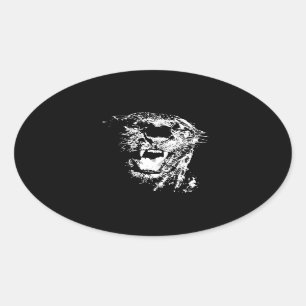 Sticker Ovale Jaguar Roaring