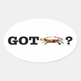 Sticker Ovale J'ai reçu le Décal des crabes du Maryland (jeu de 