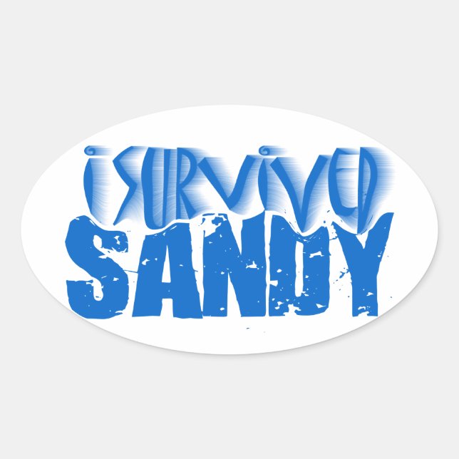 Sticker Ovale j'ai survécu à SANDY (Devant)