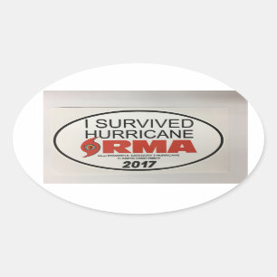 Sticker Ovale J'ai survécu au décalque d'OVALE d'IRMA d'ouraga