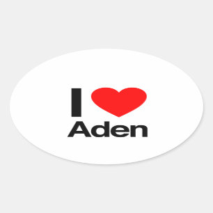 Sticker Ovale j'aime aden