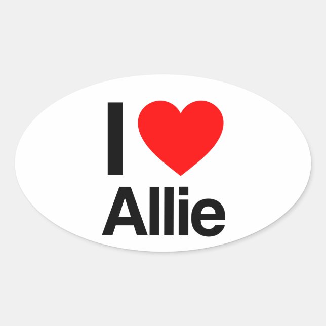 Sticker Ovale j'aime allie (Devant)
