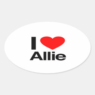 Sticker Ovale j'aime allie