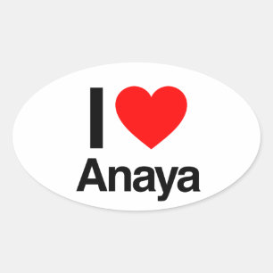 Sticker Ovale j'aime anaya