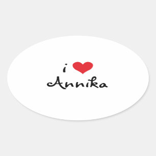 Sticker Ovale J'aime Annika