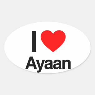 Sticker Ovale j'aime ayaan