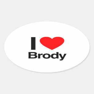 Sticker Ovale j'aime brody