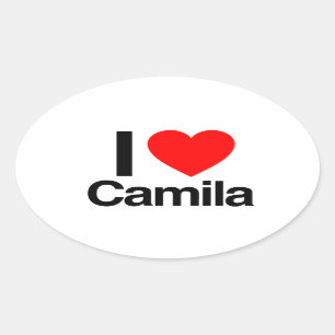Sticker Ovale j'aime camila