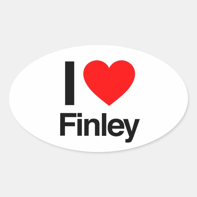 Sticker Ovale j'aime finley (Devant)