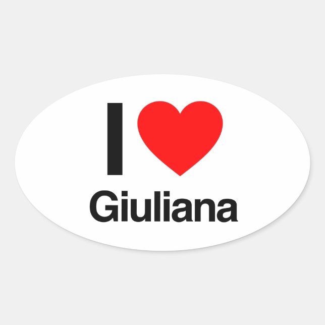 Sticker Ovale j'aime giuliana (Devant)