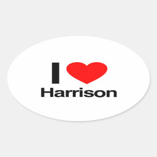 Sticker Ovale j'aime harrison