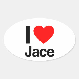 Sticker Ovale j'aime jace
