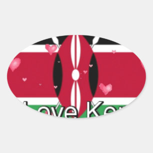 Sticker Ovale J'Aime ! Kenya Hakuna Matata
