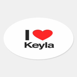 Sticker Ovale j'aime keyla