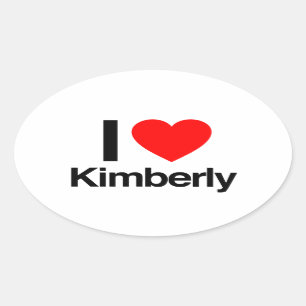 Sticker Ovale j'aime kimberly