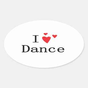 Sticker Ovale J'aime la danse