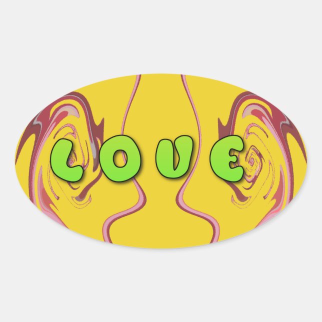 Sticker Ovale J'aime la Jamaïque (Devant)