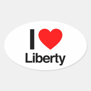Sticker Ovale j'aime la liberté