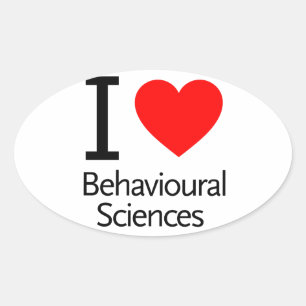 Sticker Ovale J'aime la science comportementale