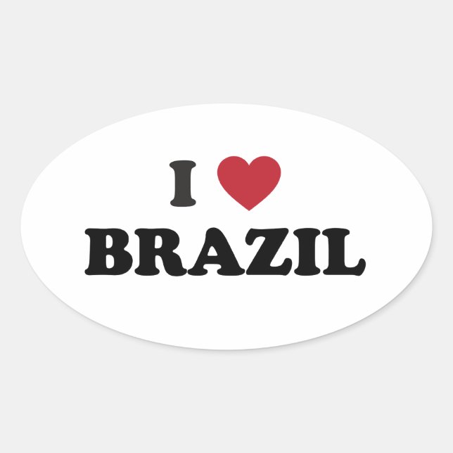 Sticker Ovale J'aime le Brésil (Devant)
