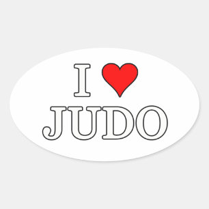 Sticker Ovale J'aime le judo