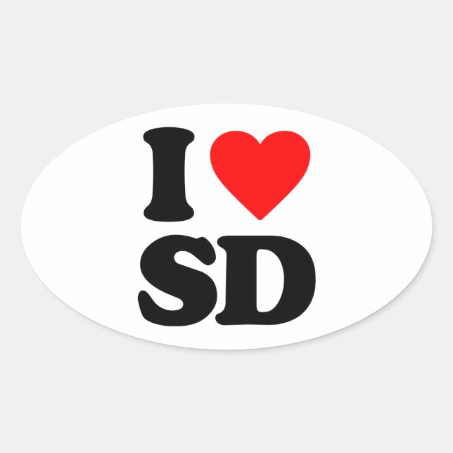 STICKER OVALE J'AIME LE SD (Devant)